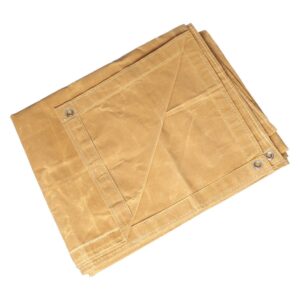 18ozTanCanvasTarpaulinHeavyDutyWaterResistantTarp Cover