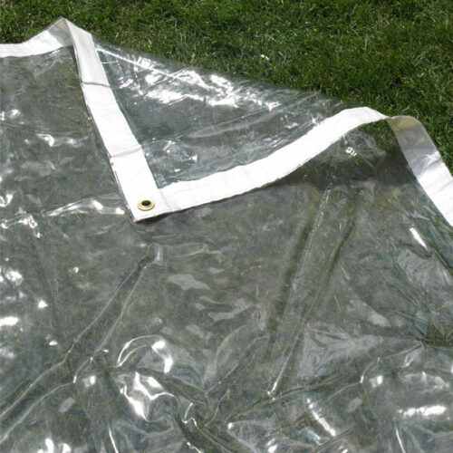 GlassClearTarpaulin320GSMHeavyDutyTransparentPVCTarp